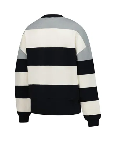 Mitchell & Ness Women's Gray/black Milwaukee Brewers Cooperstown Collection Blocked Fleece Pullover Sweatshirt In Multi