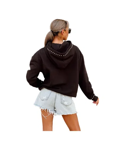 Gameday Couture Women's Black Nashville Sc Catch The Vibe Studded Pullover Hoodie In Black