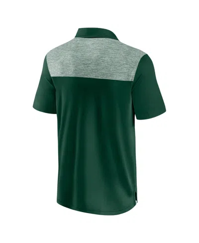Fanatics Men's Hunter Green Milwaukee Bucks Iconic Brushed Blocked Polo Shirt In Green