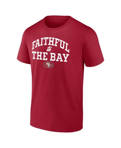 Fanatics Men's Scarlet San Francisco 49ers Faithful To The Bay T-shirt In Burgundy