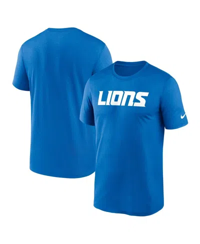 Nike Detroit Lions Primetime Wordmark Essential  Men's Nfl T-shirt In Blue