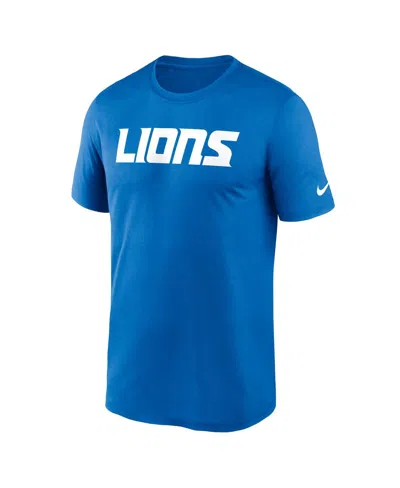 Nike Detroit Lions Primetime Wordmark Essential  Men's Nfl T-shirt In Blue
