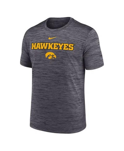Nike Men's Black Iowa Hawkeyes 2025 Sideline Velocity Performance T-shirt In Gray