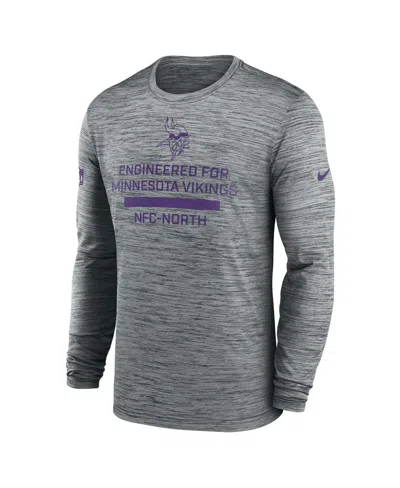Nike Minnesota Vikings Sideline Team Issue Velocity  Men's Dri-fit Nfl Long-sleeve T-shirt In Gray