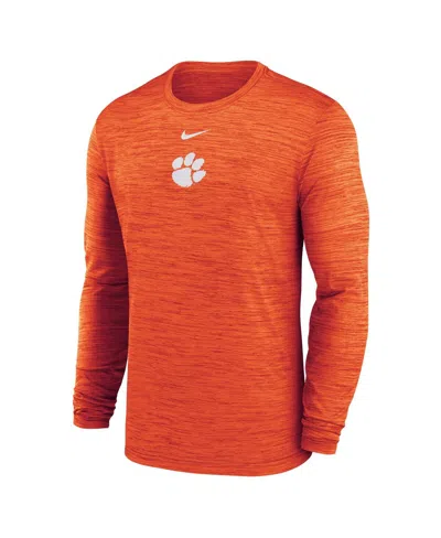 Nike Men's Orange Clemson Tigers 2025 Sideline Velocity Performance Long Sleeve T-shirt In Orange