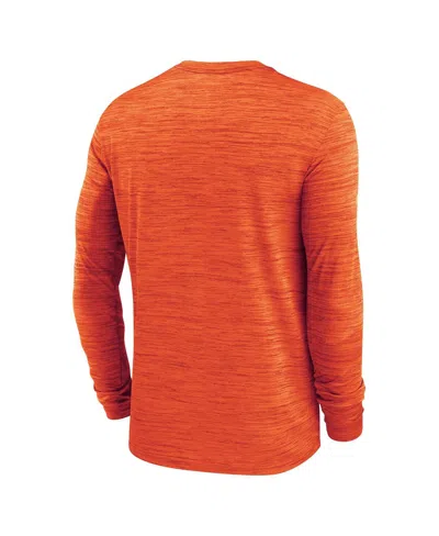Nike Men's Orange Clemson Tigers 2025 Sideline Velocity Performance Long Sleeve T-shirt In Orange
