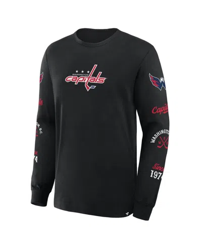 Fanatics Men's Black Washington Capitals Boxed In Legacy Long Sleeve T-shirt In Black