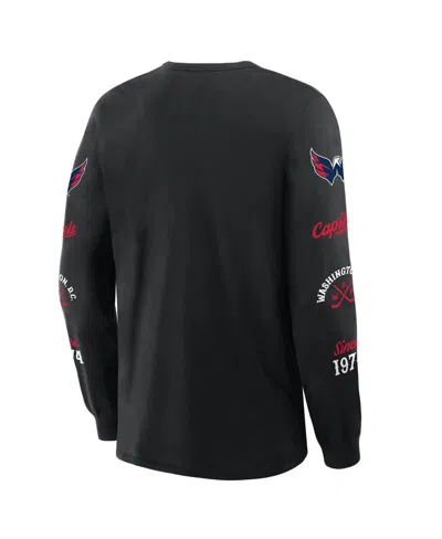 Fanatics Men's Black Washington Capitals Boxed In Legacy Long Sleeve T-shirt In Black
