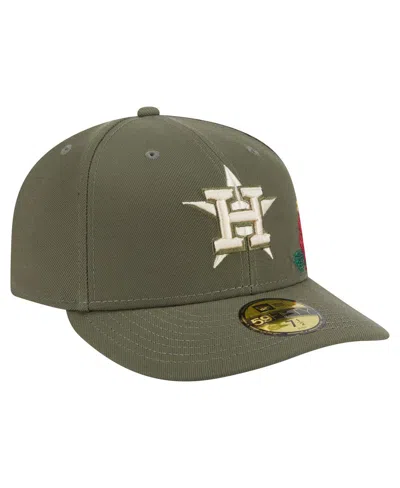 New Era Men's Olive Houston Astros Tonal Florals 59fifty Fitted Hat