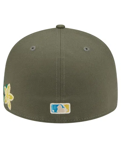 New Era Men's Olive Houston Astros Tonal Florals 59fifty Fitted Hat