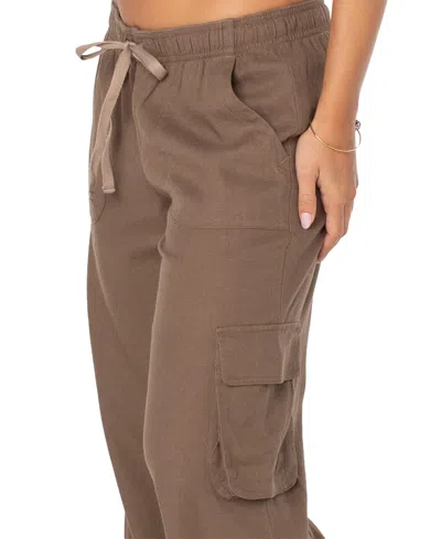 Roxy Juniors' Lagoon Tie-waist Pull-on Cargo Pants In Brown