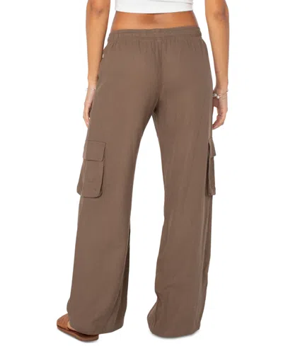 Roxy Juniors' Lagoon Tie-waist Pull-on Cargo Pants In Brown