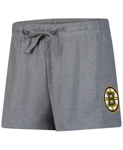 Fanatics Women's Heather Gray Boston Bruins Logo Shorts In Gray