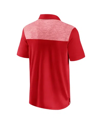Fanatics Men's Red Chicago Bulls Iconic Brushed Blocked Polo Shirt In Red