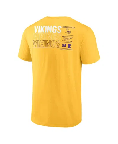 Fanatics Men's Gold Minnesota Vikings Repeat Stats T-shirt In Gold