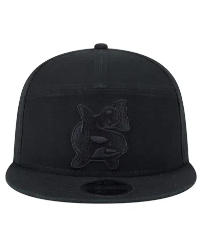 New Era Men's Black Seattle Sounders Fc Canvas 9fifty Snapback Hat