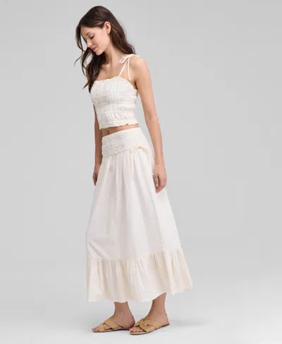 And Now This Women's Smocked Seersucker Maxi Skirt, Exclusively At Macy's In White