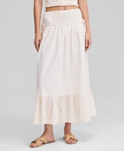 And Now This Women's Smocked Seersucker Maxi Skirt, Exclusively At Macy's In White
