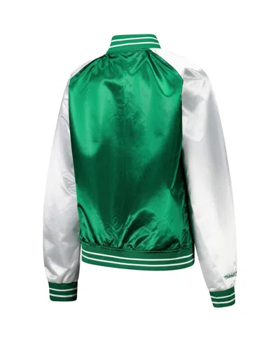 Mitchell & Ness Women's Green New York Jets Team 2.0 Satin Raglan Full-snap Jacket In Multi