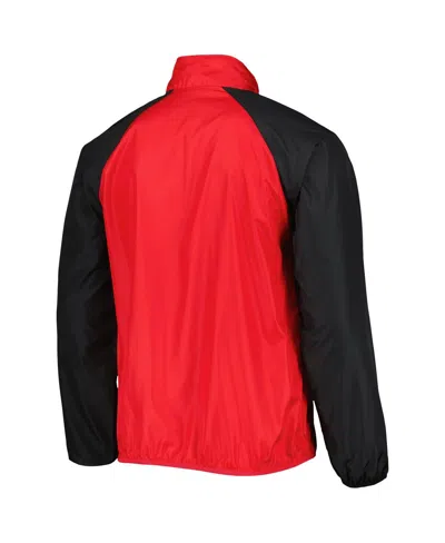 G-iii Sports By Carl Banks Men's Scarlet/black Nebraska Huskers Point Guard Raglan Half-zip Jacket In Red
