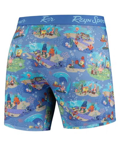Reyn Spooner Men's Blue Spongebob Squarepants Aloha From Bikini Bottom Boxer Briefs In Multi