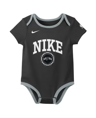 Nike Newborn Black/grayâ San Antonio Spurs Just Do It 2-pack Bodysuit Set In Neutral