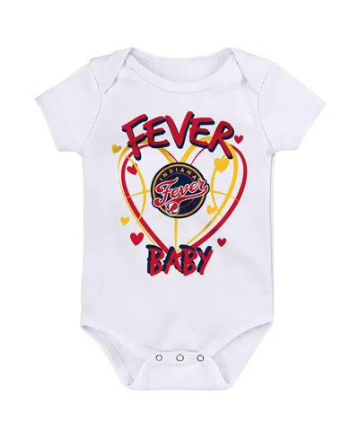 Outerstuff Baby Boys And Girls 3-piece Indiana Fever Slide Home Creeper Set In White