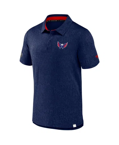 Fanatics Men's Navy Washington Capitals Authentic Pro Jacquard Polo Shirt In Black