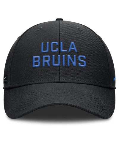 Nike Men's Black Ucla Bruins Rise Practice Adjustable Hat In Black