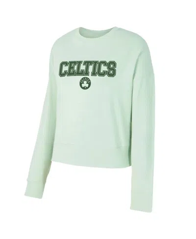 Concepts Sport Women's 2-piece Light Green Boston Celtics Elevation Tri-blend Long Sleeve T-shirt And Shorts Set In Green