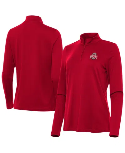 Antigua Scarlet Ohio State Buckeyes Reprocess Quarter-zip Top In Red