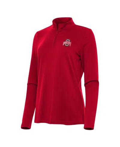 Antigua Scarlet Ohio State Buckeyes Reprocess Quarter-zip Top In Red