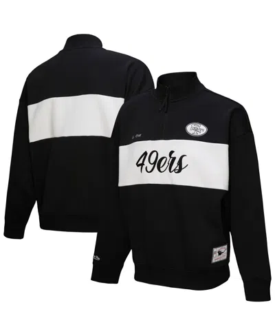 Mitchell & Ness Women's Black San Francisco 49ers Quarter-zip Jacket In Black