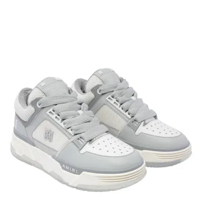 Amiri Grey Low Top Sneakers With Logo Detail In Tech Fabric And Leather Man In Gray