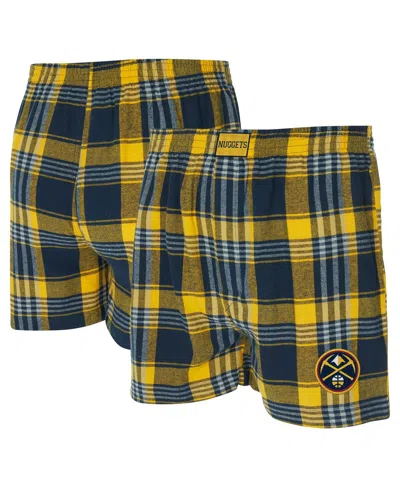 Concepts Sport Men's Navy Denver Nuggets Region Flannel Boxer Shorts In Multi