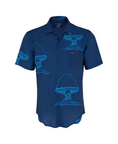 Section 119 Men's Blue The Allman Brothers Band Large Mushroom Button-down Shirt In Blue