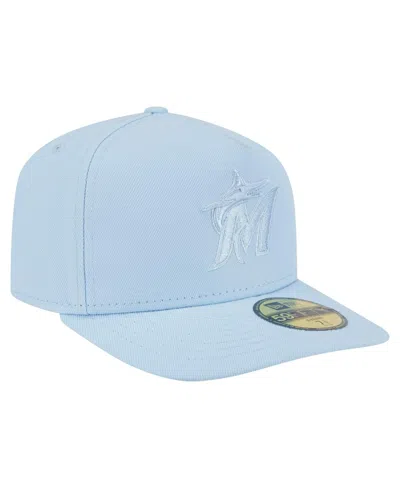 New Era Men's Light Blue Miami Marlins Color Pack A-frame 59fifty Fitted Hat