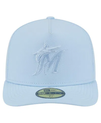 New Era Men's Light Blue Miami Marlins Color Pack A-frame 59fifty Fitted Hat