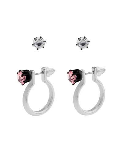 Steve Madden Faux Stone Punk Romance Stud Huggie Earring Set