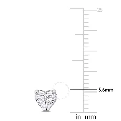 Created Forever 1ct Tw Heart-cut Lab-grown Diamond Stud Earrings In 14k White Gold