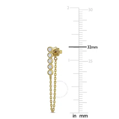Created Forever 1/3ct Tw Lab-grown Diamond Drop Chain Earrings In 14k Yellow Gold