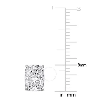 Created Forever 3ct Tw Cushion-cut Lab-grown Diamond Solitaire Stud Earrings In 14k White Gold
