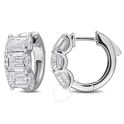 Created Forever 6ct Tw Octagon Cut Lab-grown Diamond Hoop Earrings In 14k White Gold