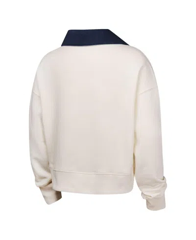 Outerstuff Girls Youth White Boston Red Sox Ballpark Hit Collared V-neck Pullover Sweatshirt In White