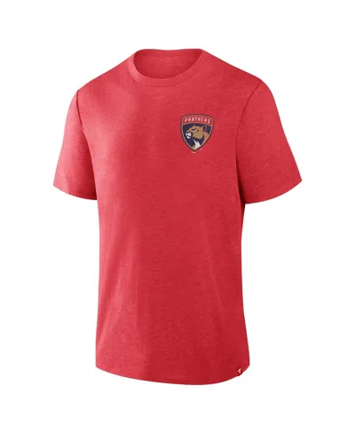 Fanatics Men's Heather Red Florida Panthers Fan Lanes Tri-blend T-shirt In Red