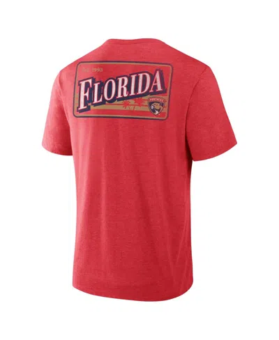 Fanatics Men's Heather Red Florida Panthers Fan Lanes Tri-blend T-shirt In Red