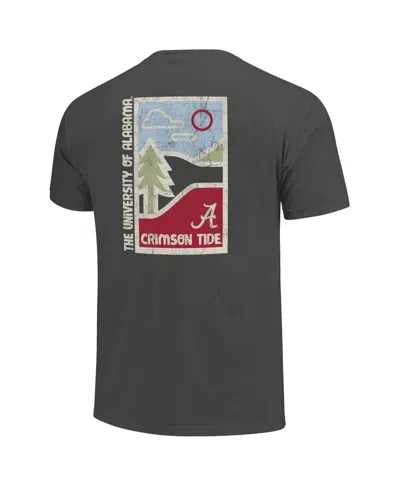 Image One Graphite Alabama Crimson Tide Comfort Colors Minimal Vista Distressed Graphics T-shirt In Gray