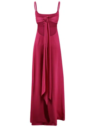 Max Mara Dede Womens Crepe Long Dress In Pink