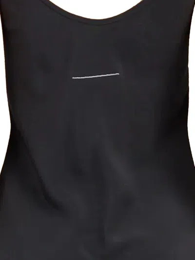 Mm6 Maison Margiela Mm6 By Maison Margiela Three Way Silk Dress With Deep V-neckline In Black
