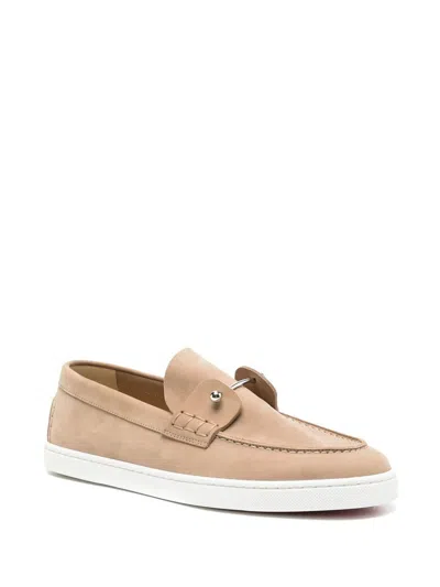Christian Louboutin Chambeliboat Loafers In Beige Leather In Neutral